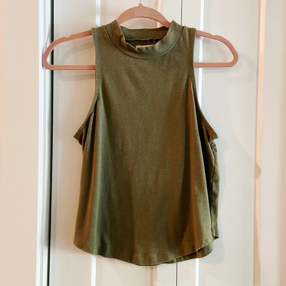 Madewell Mockneck Shirttail Tank - olive